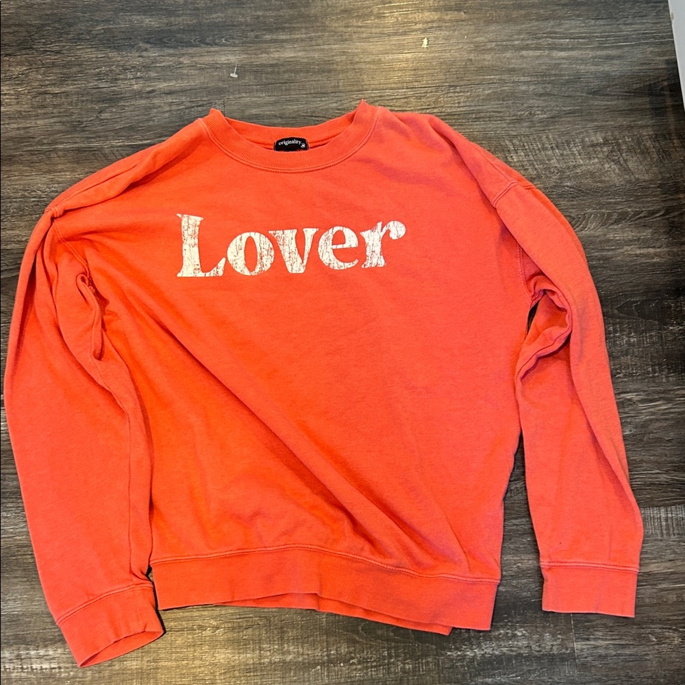 Casual Red Crewneck Sweater